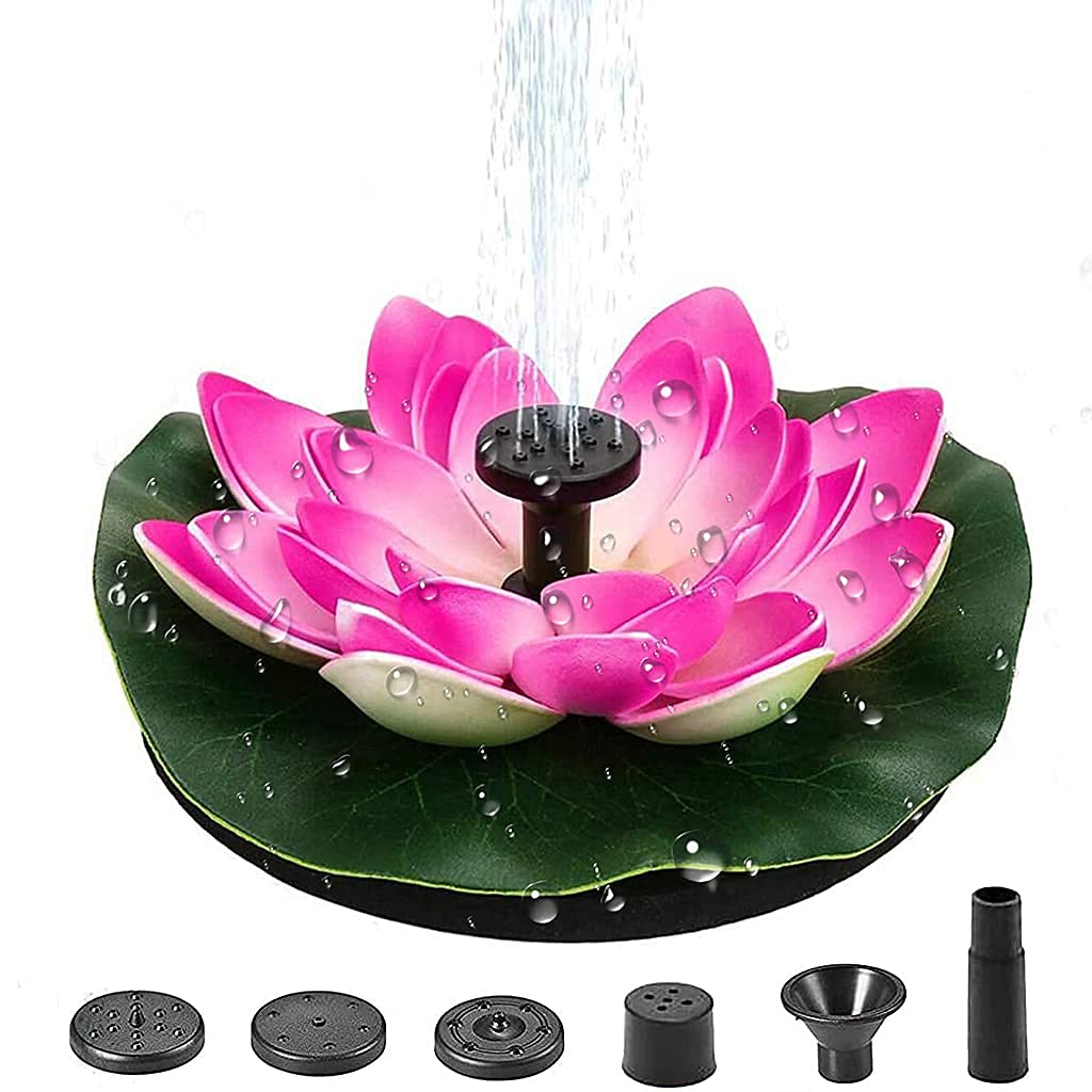 Verilux Lotus Fountain Solar Water Pump Fountain Pump for Pool Pond Garden and Patio Plants Round 7V 2.5W, Pink Verilux Lotus Fountain Solar Water Pump Fountain Pump for Pool Pond Garden and Patio Plants Round 7V 2.5W, Pink